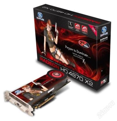 Лот: 2015462. Фото: 1. Radeon HD 4870x2 2048Mb, 512bit. Видеокарты