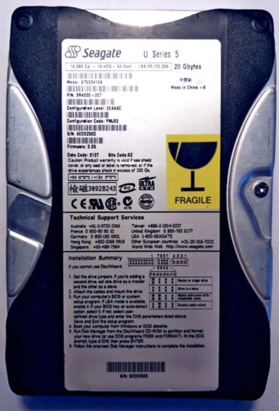 Лот: 12956312. Фото: 1. Жесткий диск Seagate ST320413A. Жёсткие диски (HDD)