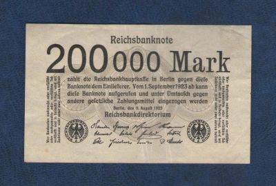 Лот: 10289566. Фото: 1. 200 000 марок 1923 год. Германия... Германия и Австрия