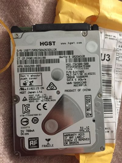 Лот: 16346340. Фото: 1. Жесткий диск для ноутбука 500гб. Жёсткие диски (HDD)
