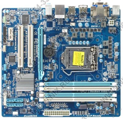 Лот: 5578583. Фото: 1. Материнская плата Gigabyte GA-H61M-D2H... Материнские платы