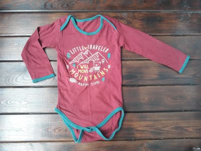 Лот: 17941549. Фото: 1. Бордовое боди BabyGo для малыша... Ползунки, распашонки, слипы