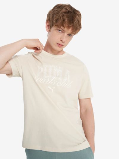 Лот: 25065236. Фото: 1. Футболка мужская PUMA, Бежевый. Другое (спортивная одежда)
