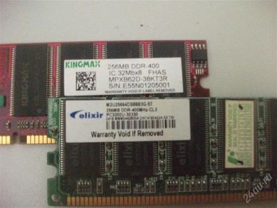 Лот: 2378774. Фото: 1. 2 плашки памяти по 256mb DDR-400. Оперативная память