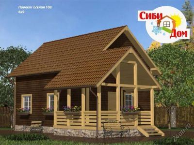 Лот: 9861669. Фото: 1. Дом "Есения 108" с верандой под... Срубы, бани, дома