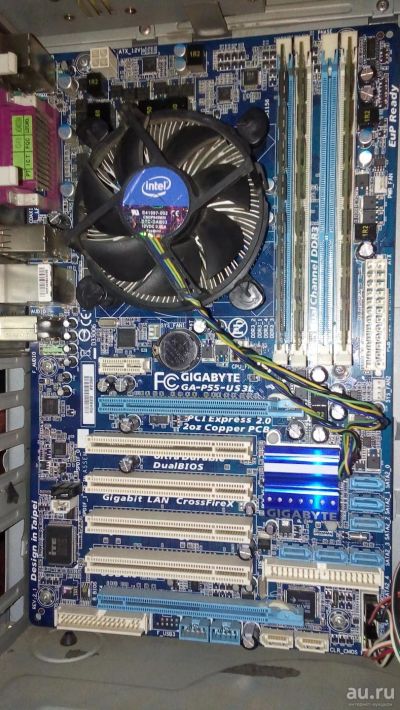 Лот: 9035655. Фото: 1. Gigabyte GA-P55-US3L + Intel core... Материнские платы