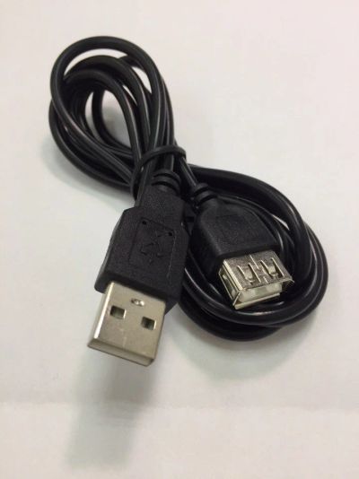 Лот: 10345471. Фото: 1. Кабель USB удлинитель 1 м черный. Сетевые кабели