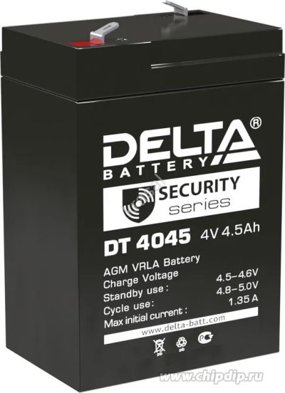 Лот: 25071043. Фото: 1. Аккумулятор Delta DT4045 4в 4... Батарейки, аккумуляторы, элементы питания