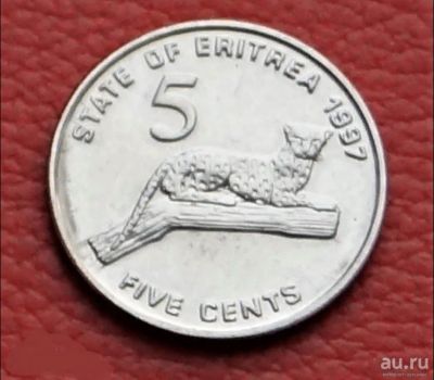 Лот: 18566351. Фото: 1. Эритрея 5 центов 1997 Леопард... Африка
