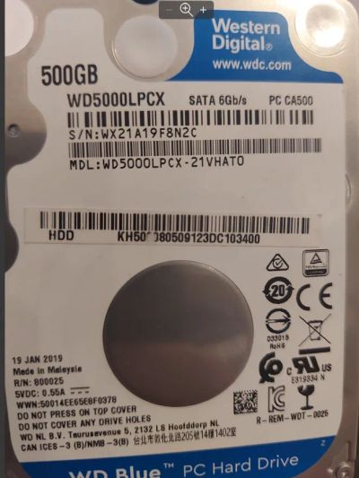Лот: 19962180. Фото: 1. Жесткий диск Toshiba 500. Жёсткие диски (HDD)
