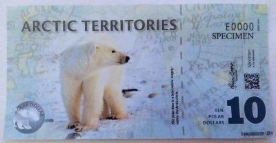 Лот: 21234196. Фото: 1. Арктические территории 10 долларов... Частные выпуски, копии банкнот