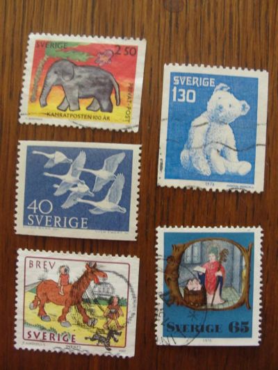 Лот: 5322493. Фото: 1. Швеция стандартные выпуски - детские... Марки