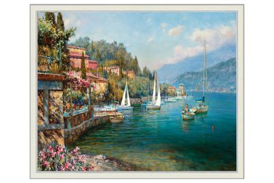 Лот: 23655385. Фото: 1. Репродукция в раме Hoff Яхты на... Картины, гравюры