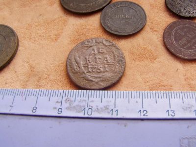 Лот: 7891081. Фото: 1. Денга 1751 года. С рубля. Россия до 1917 года