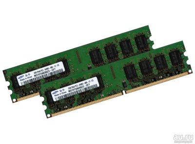 Лот: 8598540. Фото: 1. DIMM1 DDR2 Samsung 2gb две планки. Оперативная память
