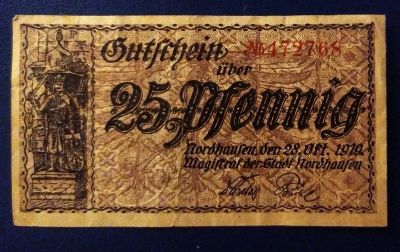 Лот: 19685234. Фото: 1. Германия нотгельд 25 пфеннингов... Частные выпуски, копии банкнот