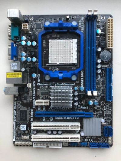 Лот: 25768044. Фото: 1. MB ASRock 960GM-S3 FX (AMD 760G... Материнские платы