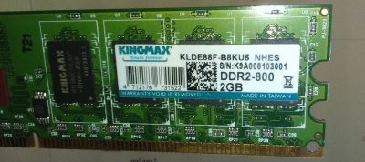 Лот: 6642648. Фото: 1. 2GB DDR2 Kingmax KLDE88F-B8KU5. Оперативная память