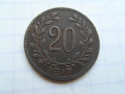 Лот: 9593019. Фото: 1. Австрия 20 геллеров 1917. Германия и Австрия