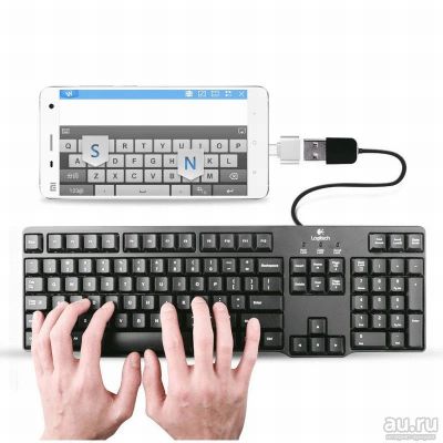 Лот: 9868506. Фото: 1. 2. Адаптер OTG USB - micro USB... Дата-кабели, переходники