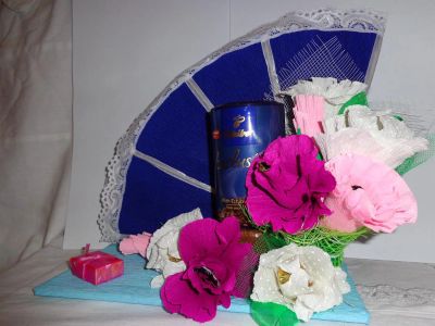 Лот: 3796177. Фото: 1. Веер с кофе. Букеты из конфет, игрушек