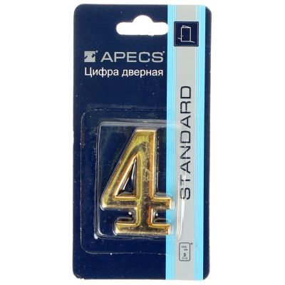 Лот: 24076123. Фото: 1. Цифра на дверь 4, Apecs, DN-01-4-Z-G... Фурнитура, комплектующие