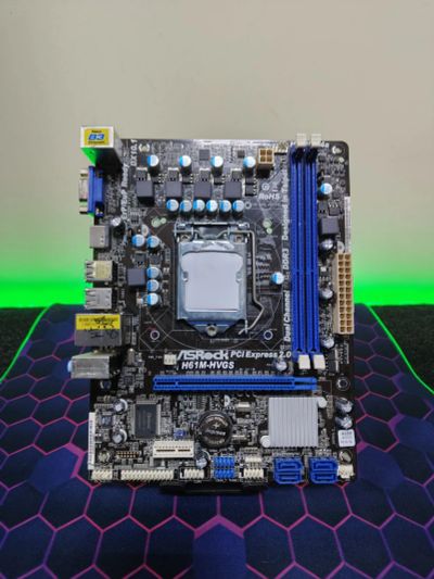 Лот: 24790564. Фото: 1. Мат. плата ASRock H61M-HVGS/LGA1155... Материнские платы