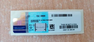 Лот: 16811475. Фото: 1. Windows 10 PRO наклейка с ключом... Системные