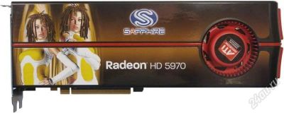 Лот: 2448633. Фото: 1. Sapphire Radeon HD5970 2Gb, Обмен. Видеокарты