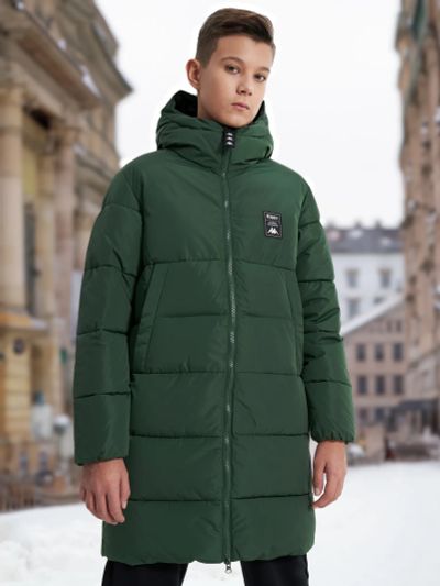 Лот: 24347616. Фото: 1. Пуховик для мальчиков Kappa, Зеленый. Легкие куртки, толстовки