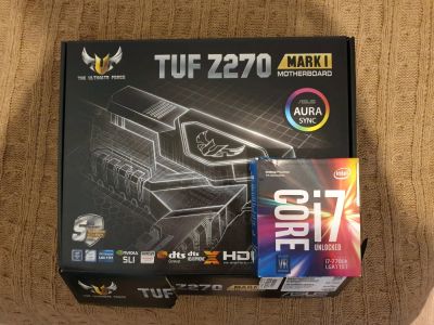 Лот: 14781842. Фото: 1. Intel Core-i7 7700k с мат. платой... Процессоры