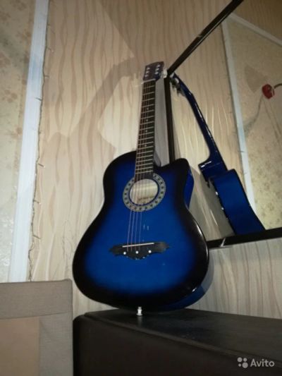 Лот: 14372590. Фото: 1. Гитара акустика синий цвет. Гитары