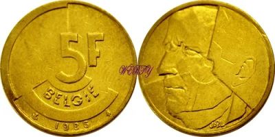 Лот: 4061884. Фото: 1. Бельгия. 5 франков, 1986 г. Европа