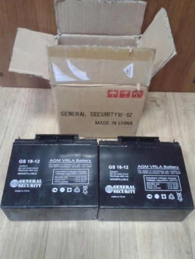 Лот: 9987282. Фото: 1. Два аккумулятора 12V 18Ah, б/у... Аккумуляторы