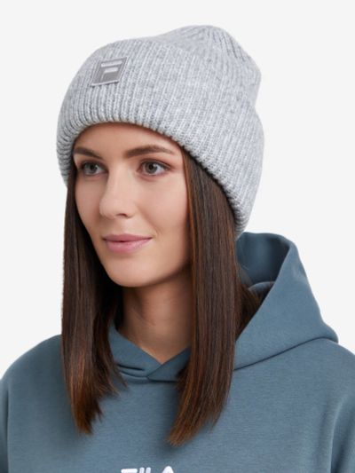 Лот: 22407662. Фото: 1. Шапка женская FILA, Серый. Другое (спортивная одежда)