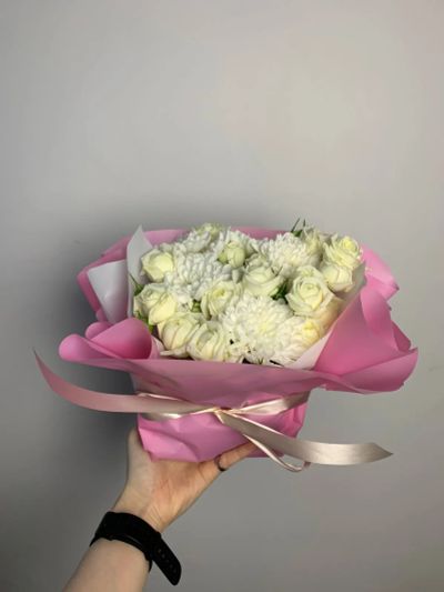 Лот: 25718431. Фото: 1. 9. Композиция из живых цветов... Свежие цветы