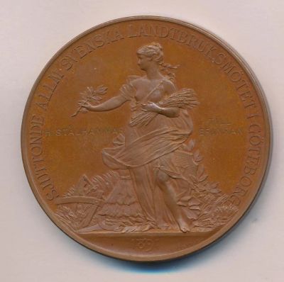 Лот: 10803502. Фото: 1. Швеция 1891 Медаль Гётеборг 17-я... Памятные медали