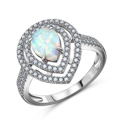 Лот: 23804639. Фото: 1. Серебряное кольцо с ситаллом и... Кольца, перстни