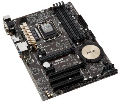 Лот: 11781447. Фото: 1. Крутая плата LGA 1150: ASUS H97-PLUS. Материнские платы