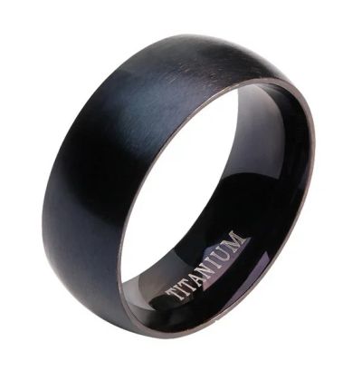 Лот: 7790826. Фото: 1. Стальное мужское кольцо, черное. Кольца, перстни