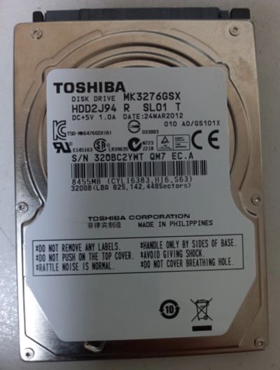 Лот: 17547420. Фото: 1. Жёсткий диск для ноутбука 320Гб. Жёсткие диски (HDD)