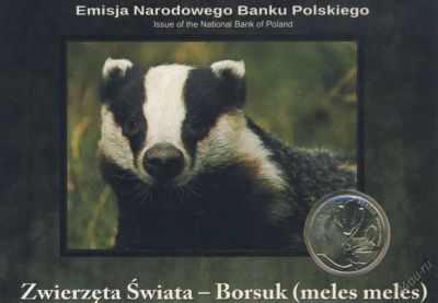 Лот: 5893265. Фото: 1. Польша 2011 2 злотых Барсук, Meles... Европа