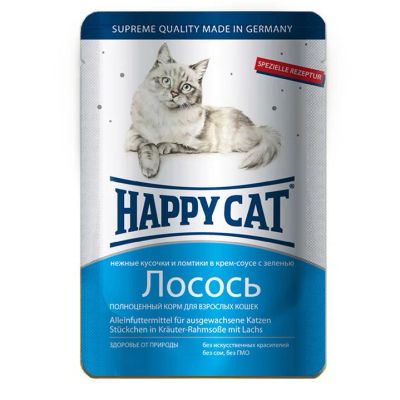 Лот: 13967042. Фото: 1. Happy Cat (Хэппи Кэт) Лосось 100г... Корма