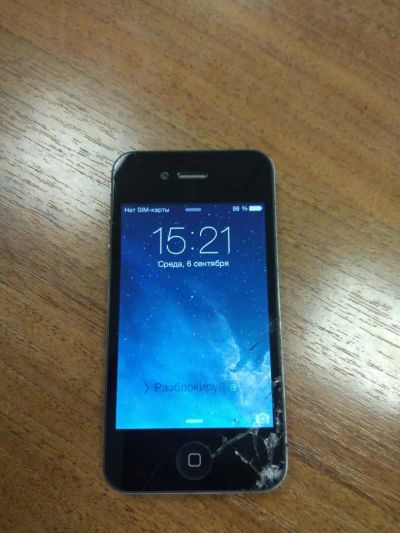 Лот: 10215234. Фото: 1. iPhone 4 Black (оригинал, чёрного... Смартфоны