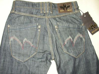 Лот: 6035962. Фото: 1. Джинсы дизайн прямые slim Mish... Брюки, джинсы, шорты
