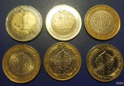 Лот: 25244405. Фото: 1. Турция 1 лира 2005-2024 гг. (6... Наборы монет