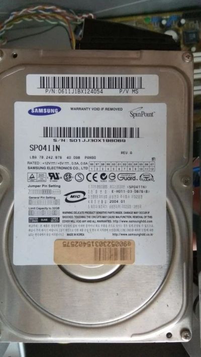 Лот: 10371914. Фото: 1. Жесткий диск Samsung SP0411N. Жёсткие диски (HDD)