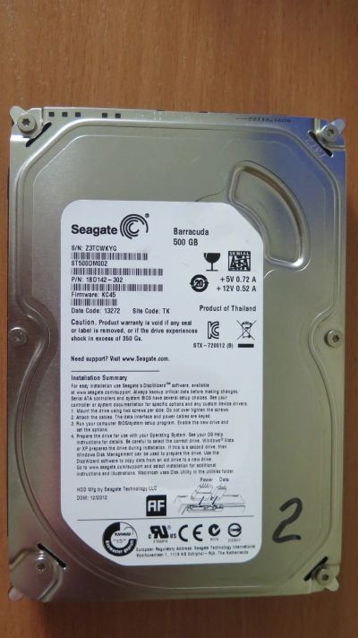 Лот: 19173414. Фото: 1. Жесткий диск Seagate ST500DM002... Жёсткие диски (HDD)