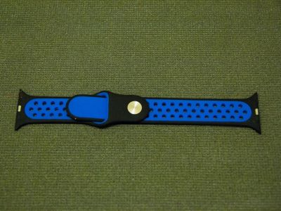 Лот: 11612505. Фото: 1. Чёрно-Синий силиконовый Браслет... Смарт-часы, фитнес-браслеты, аксессуары