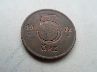 Лот: 8624064. Фото: 1. Швеция 5 эре 1972. Европа
